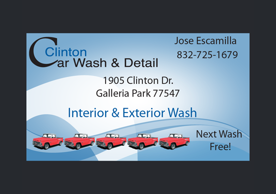 Logo and business card design for local Car Wash business.